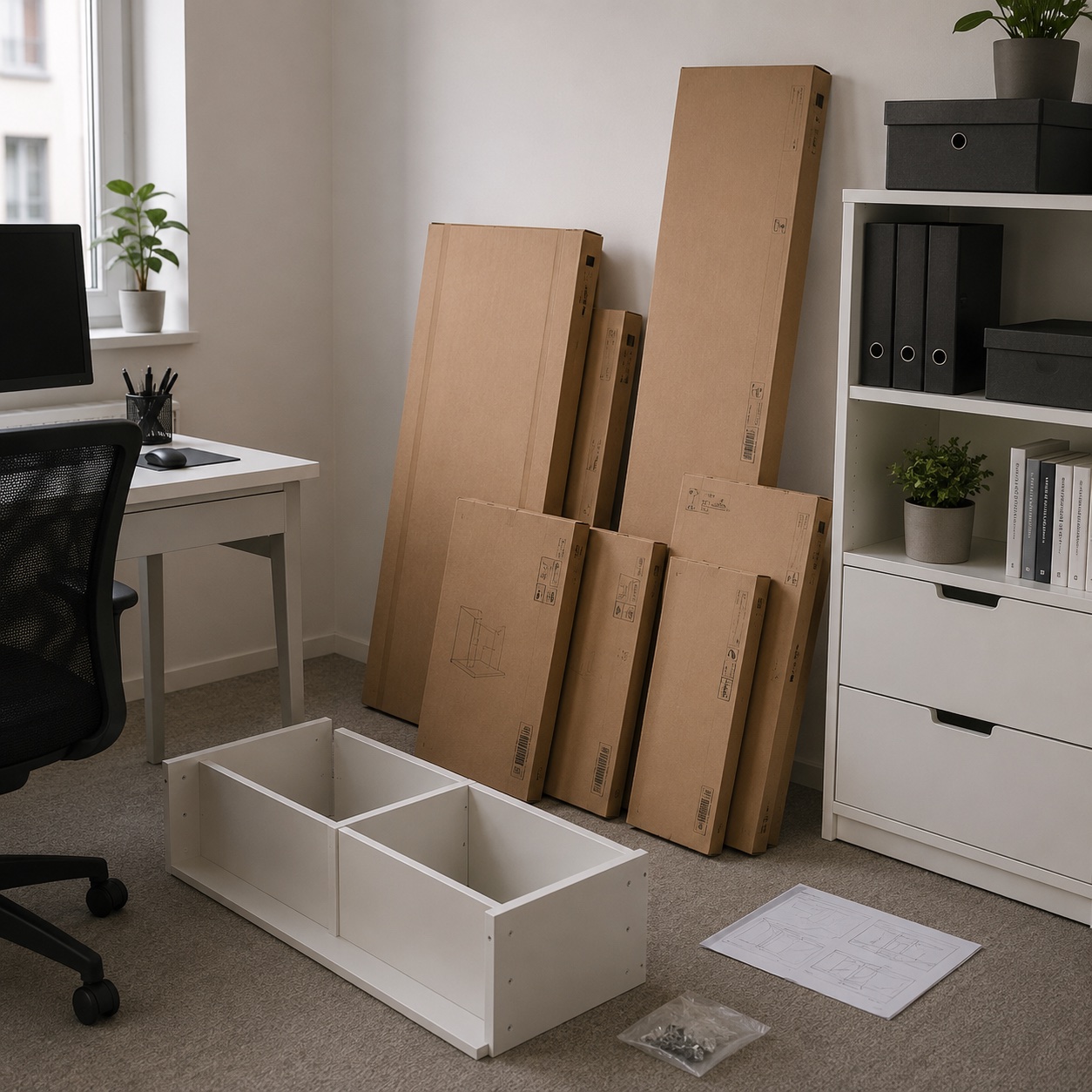montage bureau et rangement Montpellier
